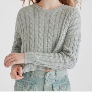 Aeropostale Women's Cable Knit Sweater - Light Gray | NWT